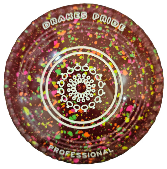 Drakes Pride Pro 50 0H Maroon Fluorescent Harlequin Geometric Emblem BACK