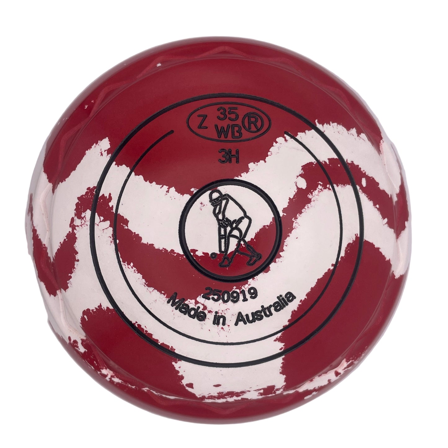 Aero Groove 3H Solid Red - White Swirl Z-Scoop Cricket Emblem Back