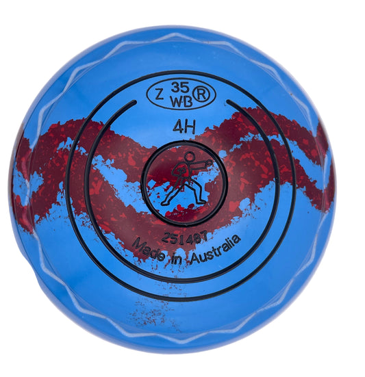 Aero Groove 4H Solid Blue - Maroon Swirl Z-Scoop Karate Emblem Back