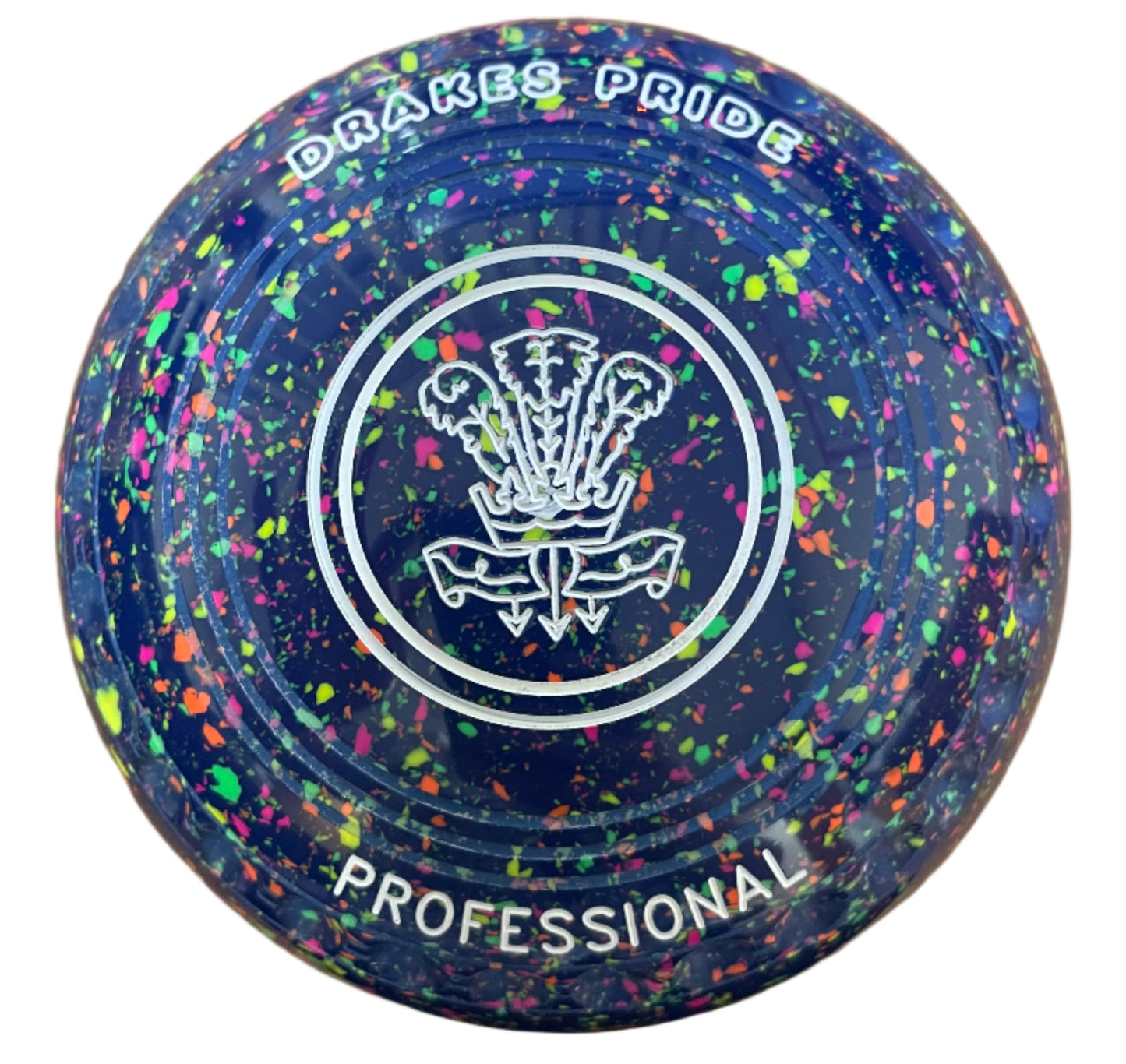 Drakes Pride Professional 2H Mid Blue Fluorescent Harlequin Feathers Emblem (D) REAR