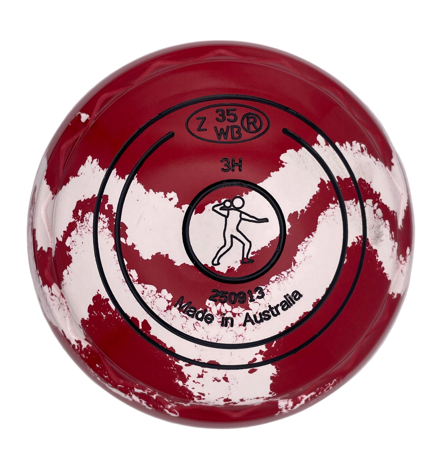 Aero Quantum 3H Solid Red - White Swirl Sport Logo Z-Scoop Grip Back