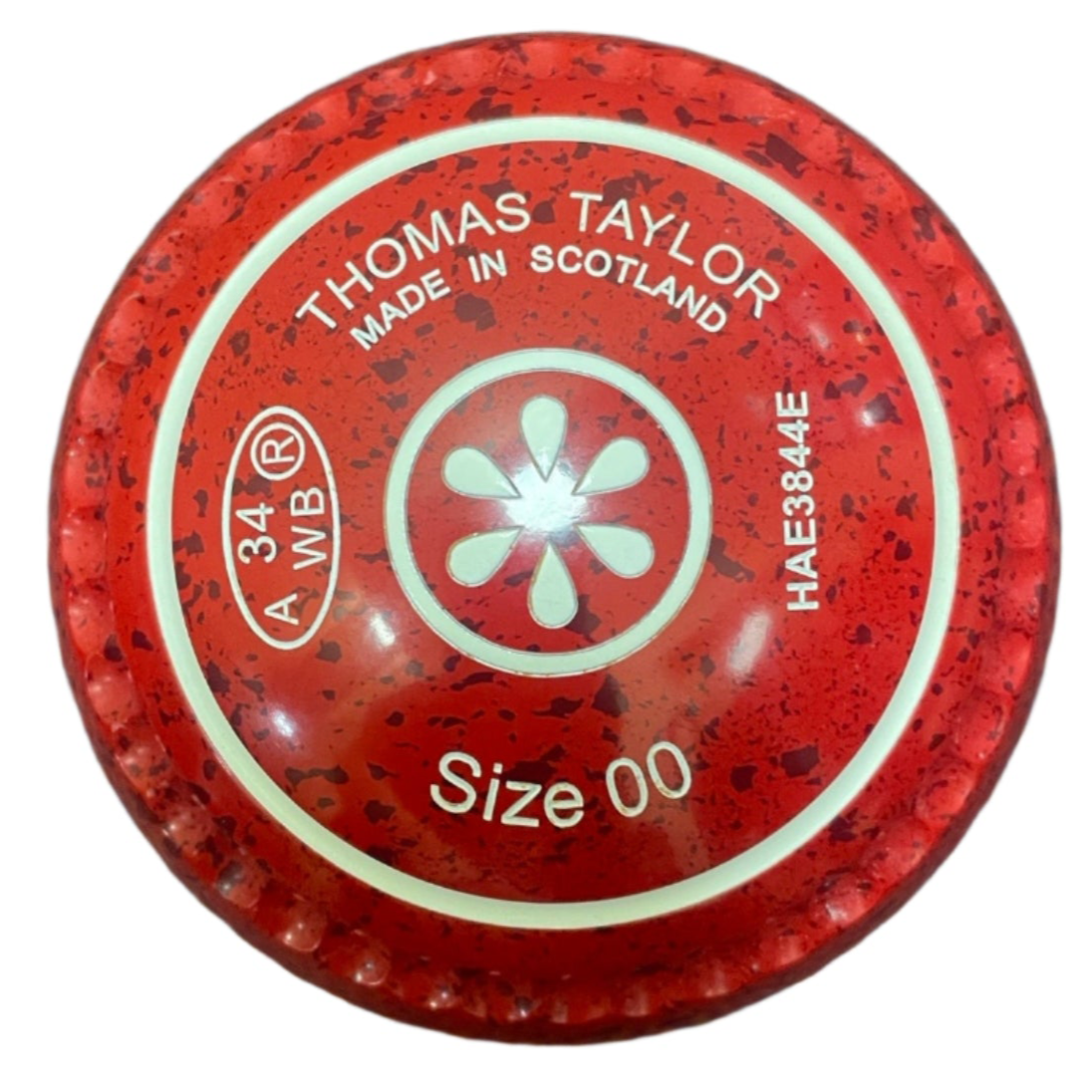 Taylor Ace 00H Cherry Red bowls with Geometric emblem FRONT