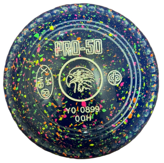 Drakes Pride Pro 50 00H Mid Blue Harlequin Eagle Emblem FRONT