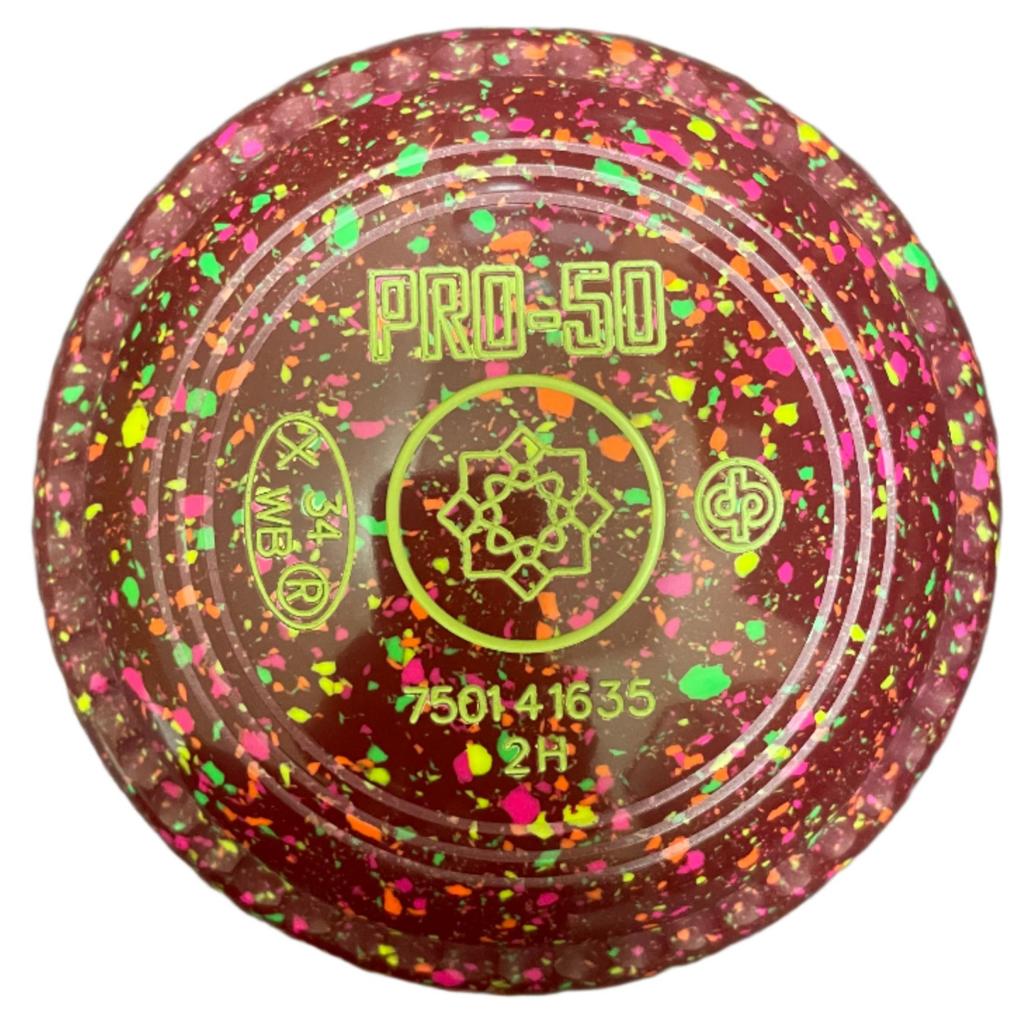 Drakes Pride Pro 50 2H Maroon Fluorescent Harlequin Geometric Emblem