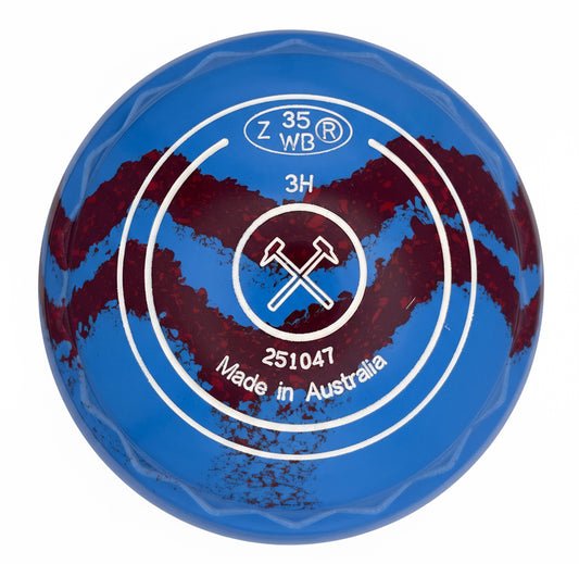 Aero Quantum 3H Solid Blue - Maroon Swirl Z-Scoop Hammers Emblem Back