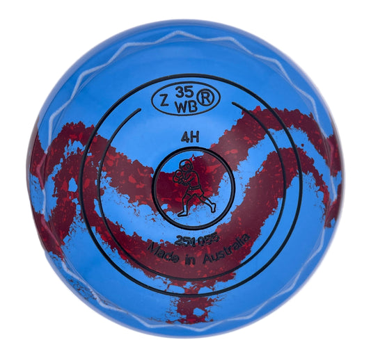 Aero Quantum 4H Solid Blue - Maroon Swirl Z-Scoop Boxer Emblem Back