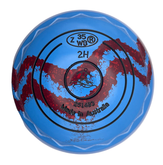 Aero Groove 2H Solid Blue - Maroon Swirl Z-Scoop Surfer Emblem Back