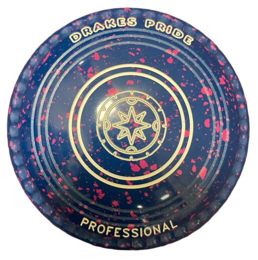 Bowl with 'Drakes Pride' branding and speckled design on a white background