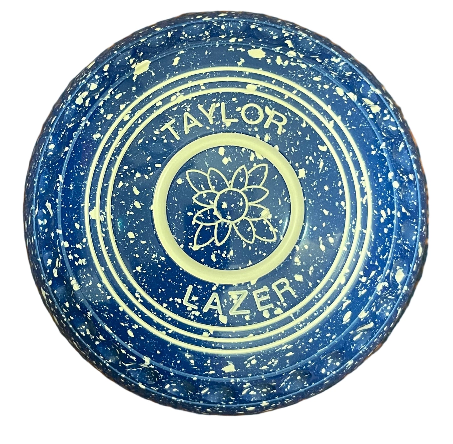 Taylor Lazer 1H Blue White Geometric Emblem Back