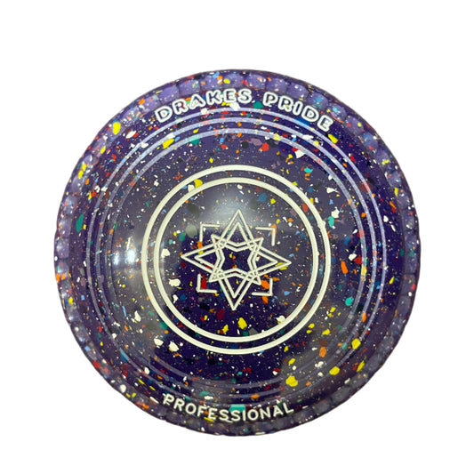 Drakes Pride professional disc with colorful speckles on a white background