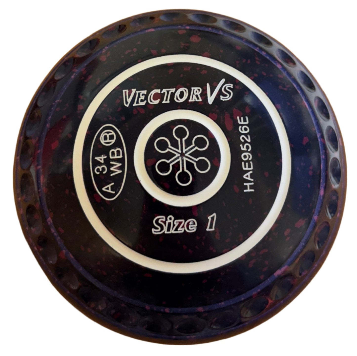 Black and red Vector VS bowl with branding and specifications on a white background