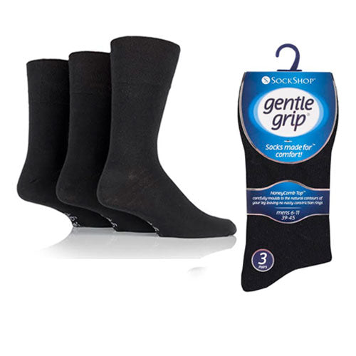 Mens Gentle Grip Socks - 3 Pack