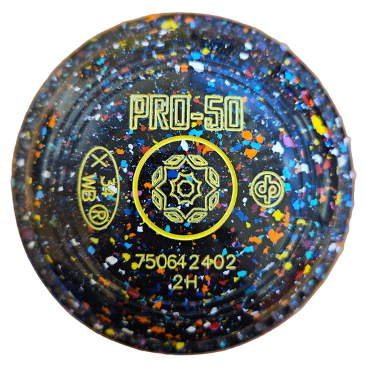 Drakes Pride Pro 50 2H Black Harlequin Geometric Emblem FRONT