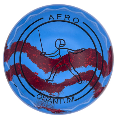 Aero Quantum 3H Solid Blue - Maroon Swirl Z-Scoop Fencing Emblem Front 