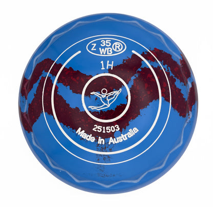 Aero Groove 1H Solid Blue - Maroon Swirl Z-Scoop Dancer Emblem Back 