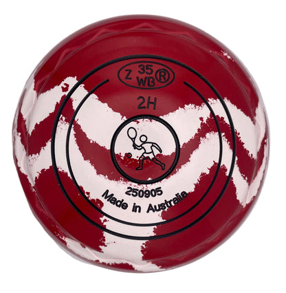 Aero Quantum 2H Solid Red - White Swirl Z-Scoop Tennis Emblem Back 