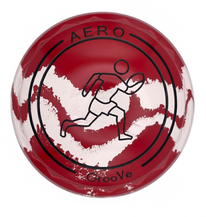 Aero Groove 4H Solid Red - White Swirl Z-Scoop Rugby Emblem Front 