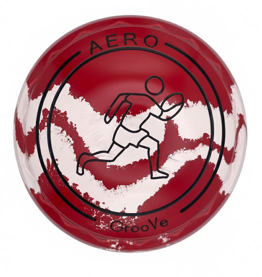 Aero Groove 4H Solid Red - White Swirl Z-Scoop Rugby Emblem Front 