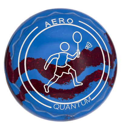 Aero Quantum 2H Solid Blue - Maroon Swirl Z-Scoop Badminton Emblem Front 
