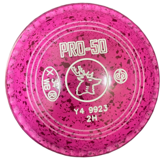 Drakes Pride Pro 50 2H Pink Magenta Stag Emblem FRONT