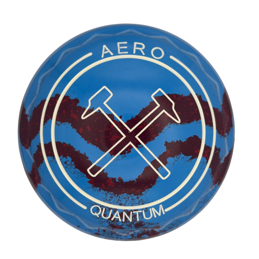 Aero Quantum 4H Solid Blue - Maroon Swirl Z-Scoop Hammer Emblem Front