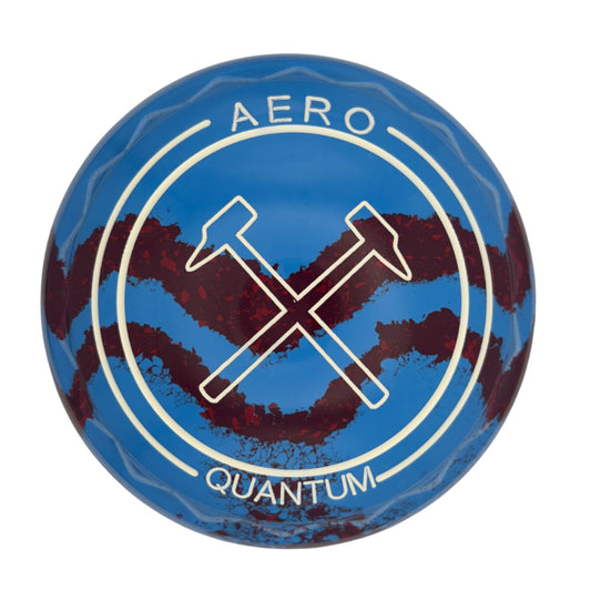 Aero Quantum 4H Solid Blue - Maroon Swirl Z-Scoop Hammer Emblem Front