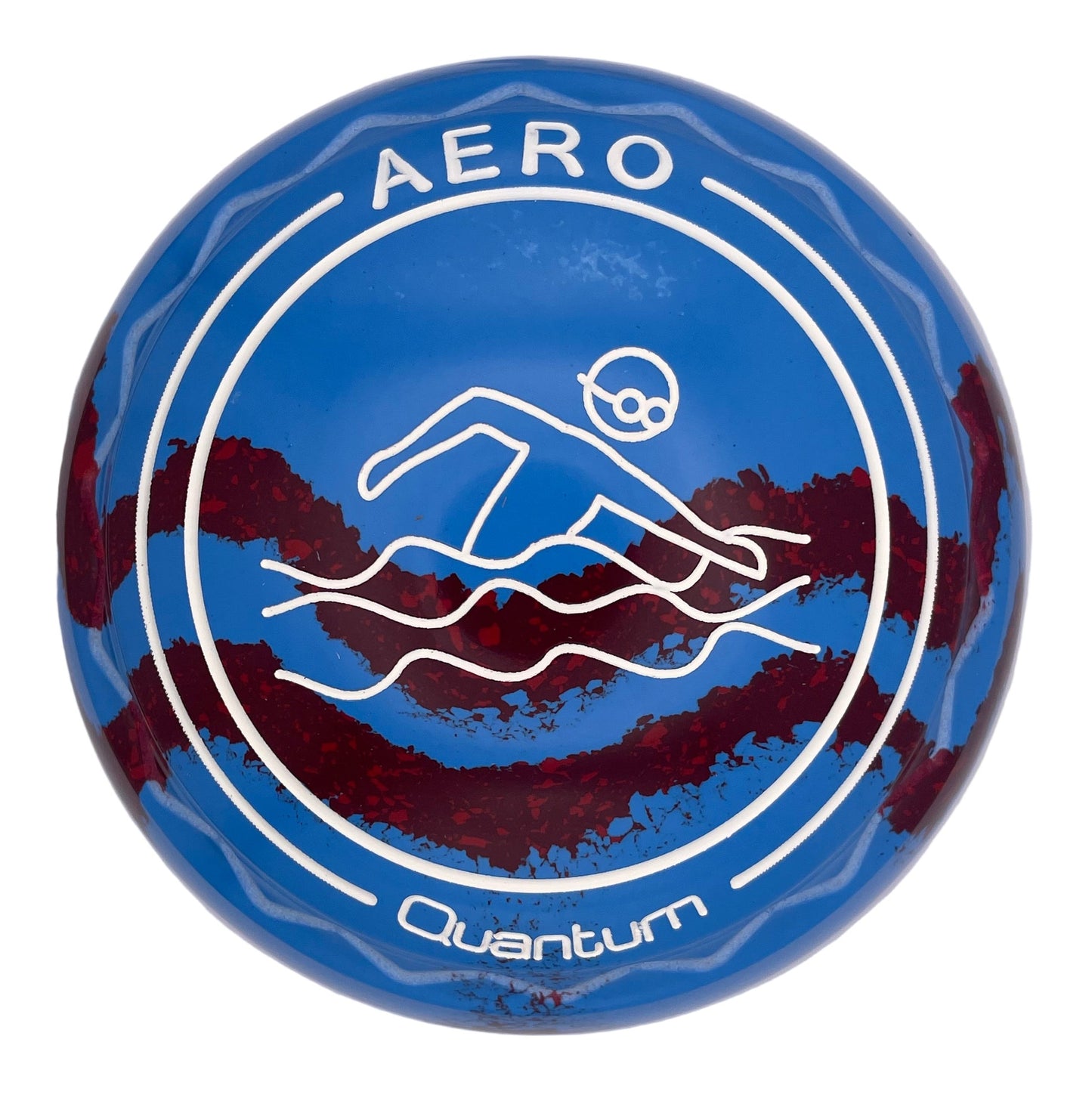 Aero Quantum 1H Solid Bluey - Maroon Swirl Z-Scoop Swimmer Emblem Front 