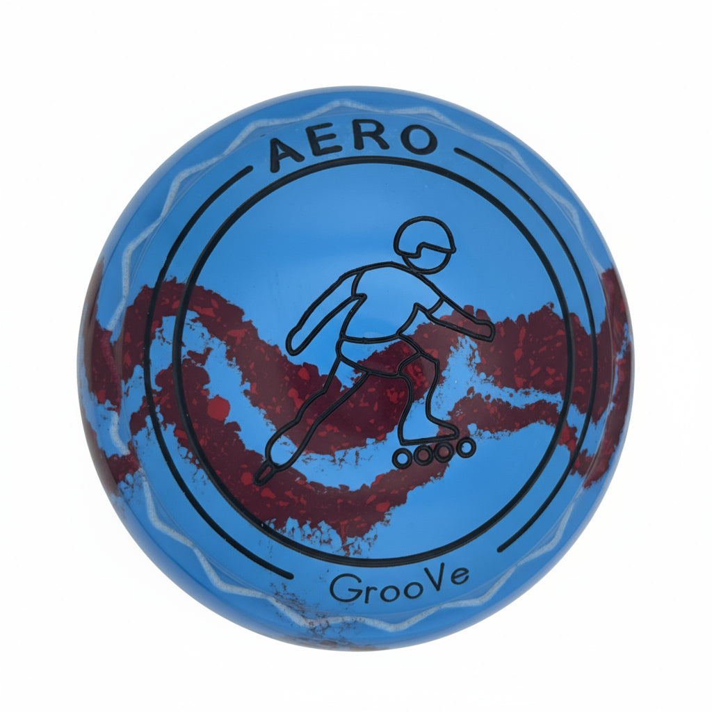 Aero Groove 1H Solid Blue - Maroon Z-Scoop Rollerblading Emblem Front 