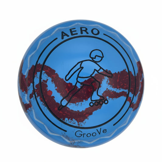 Aero Groove 1H Solid Blue - Maroon Z-Scoop Rollerblading Emblem Front 