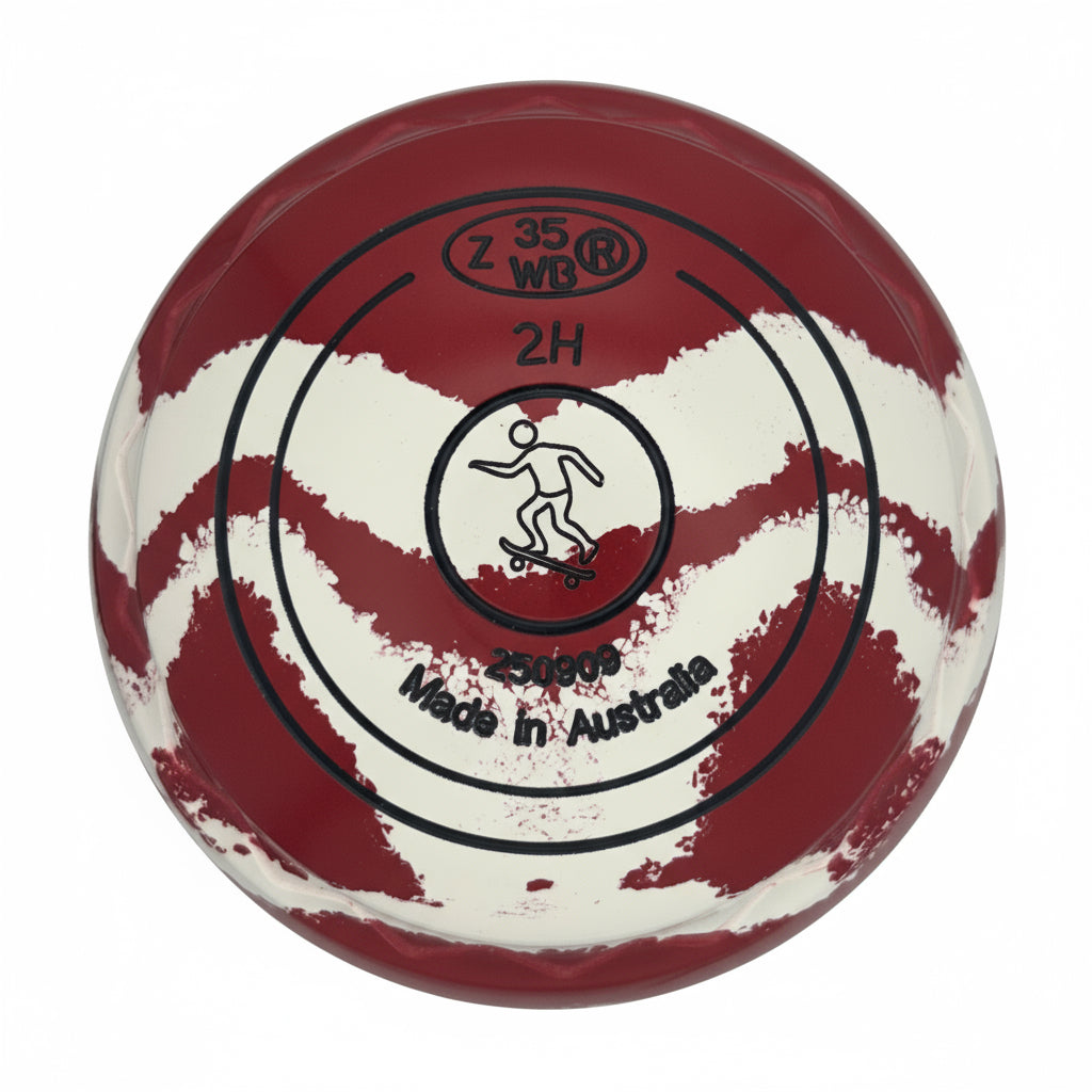 Aero Groove 2H Solid Red - White Swirl Z-Scoop Skating Emblem Back 