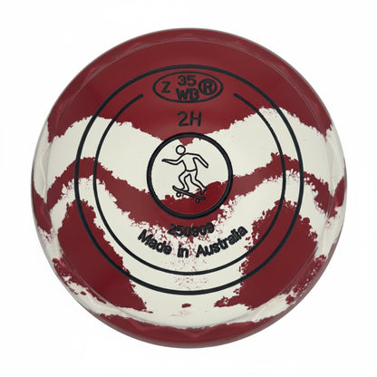 Aero Groove 2H Solid Red - White Swirl Z-Scoop Skating Emblem Back 