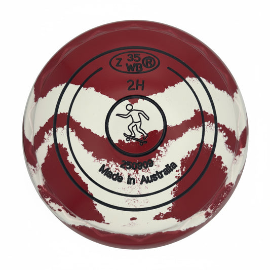 Aero Groove 2H Solid Red - White Swirl Z-Scoop Skating Emblem Back 