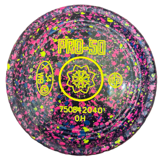 Drakes Pride Pro 50 2H Blue Blue Fluorescent Geometric Emblem FRONT