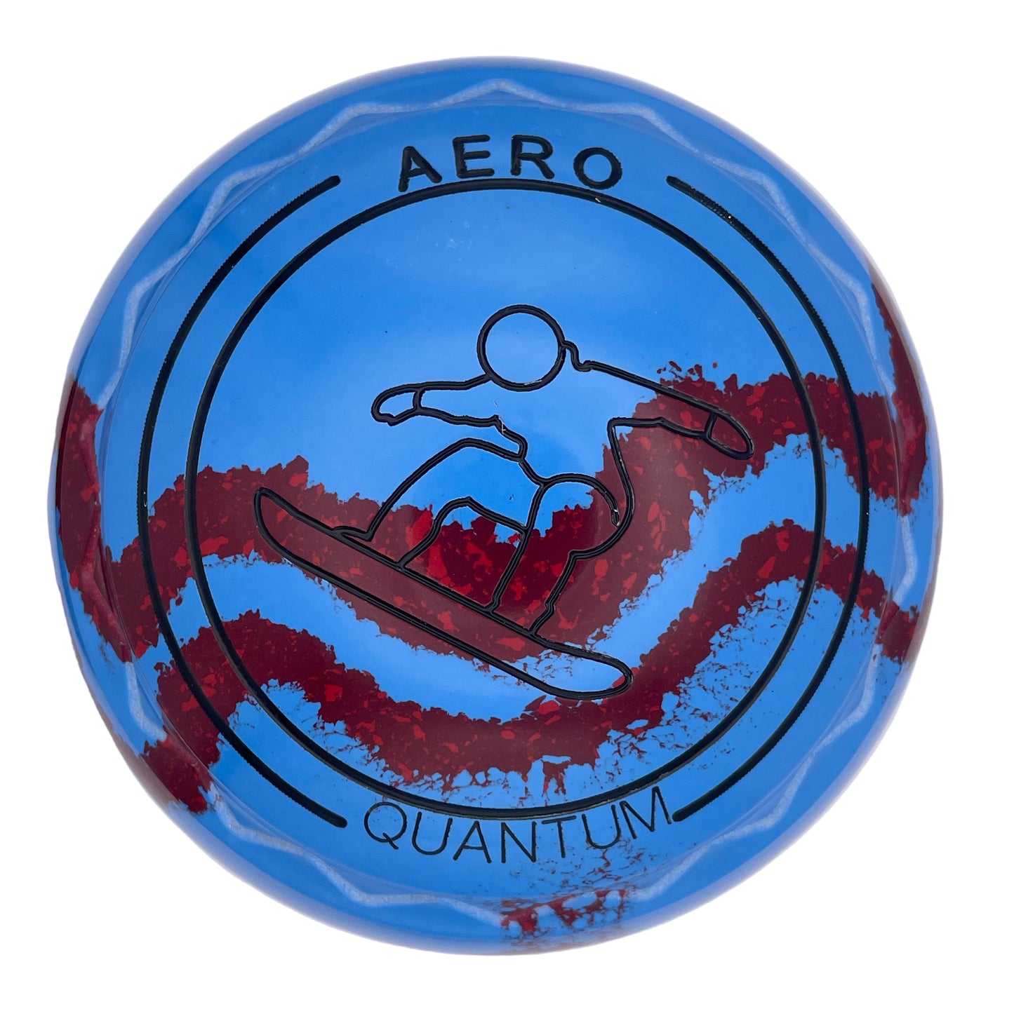 Aero Quantum 2H Solid Blue - Maroon Swirl Z-Scoop Snowboarding Emblem Front 