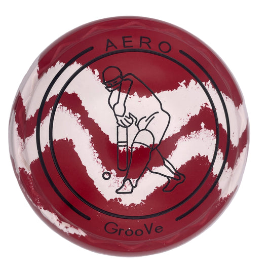 Aero Groove 3H Solid Red - White Swirl Z-Scoop Cricket Emblem Front 