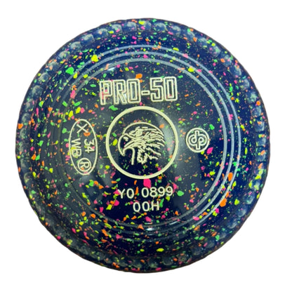 Drakes Pride Pro 50 00H Mid Blue Fluorescent Harlequin Eagle Emblem