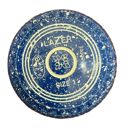 Taylor Lazer 1H Blue White Geometric Emblem Front 