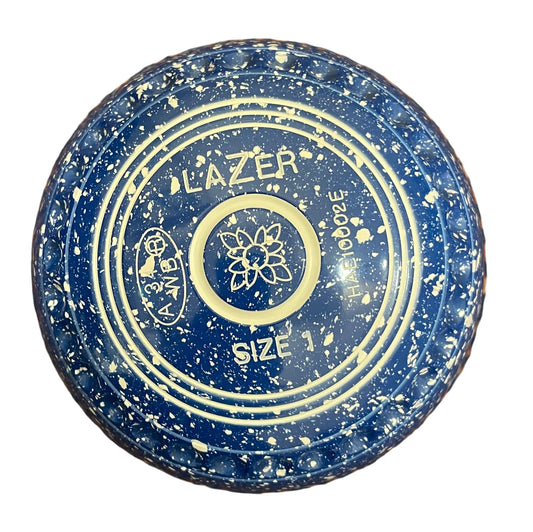 Taylor Lazer 1H Blue White Geometric Emblem Front 