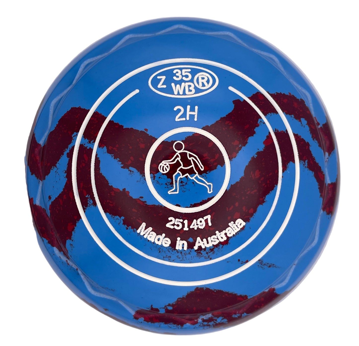 Aero Quantum 2H Solid Blue - Maroon Swirl Z-Scoop Basketball Emblem Back 
