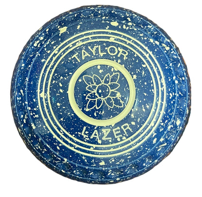 Taylor Lazer 1H Blue White Geometric Emblem Back