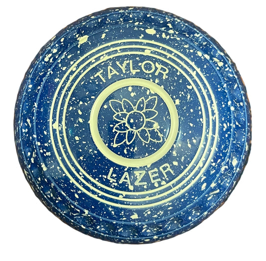 Taylor Lazer 1H Blue White Geometric Emblem Back
