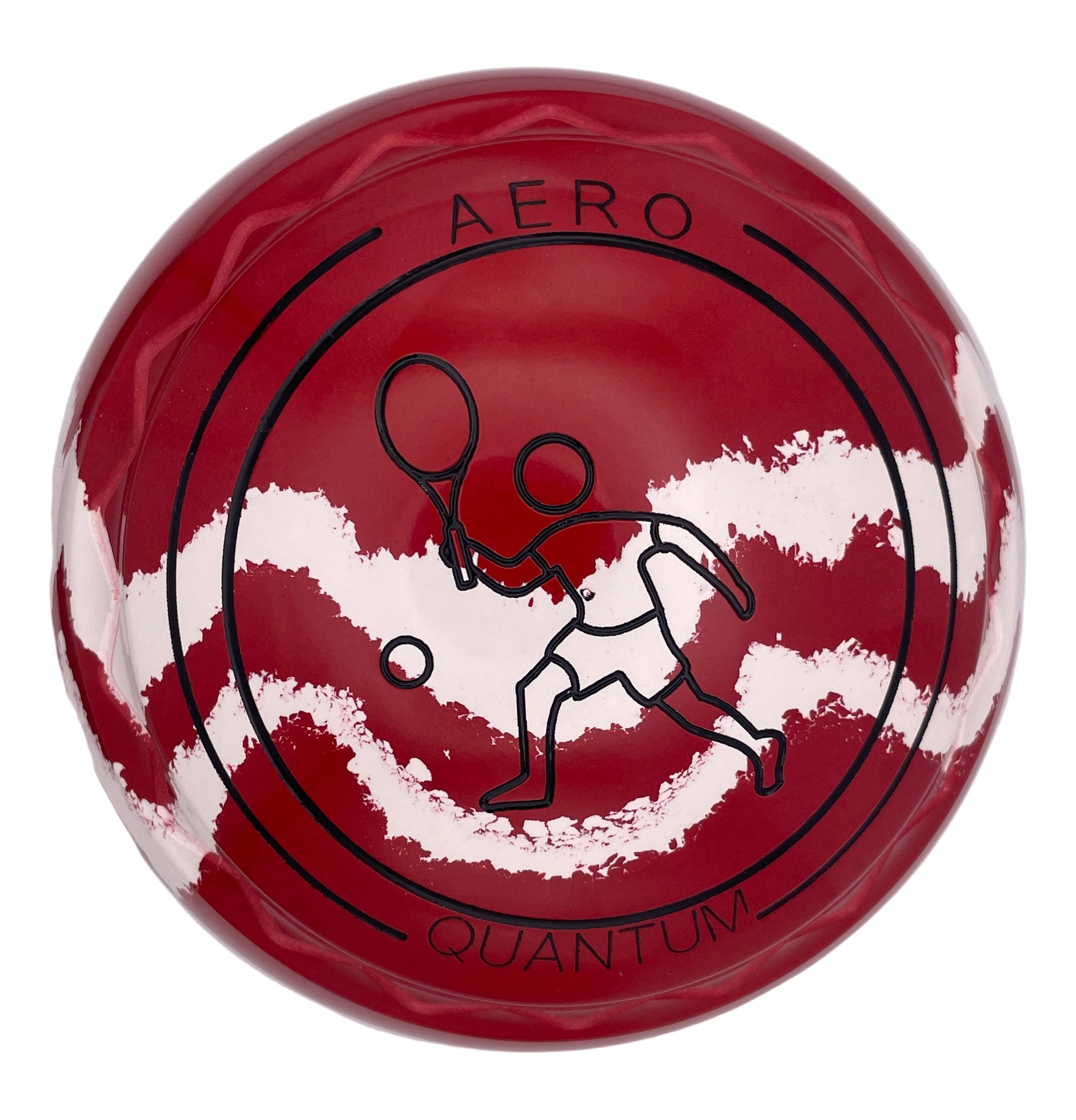 Aero Quantum 2H Solid Red - White Swirl Z-Scoop Tennis Emblem Front