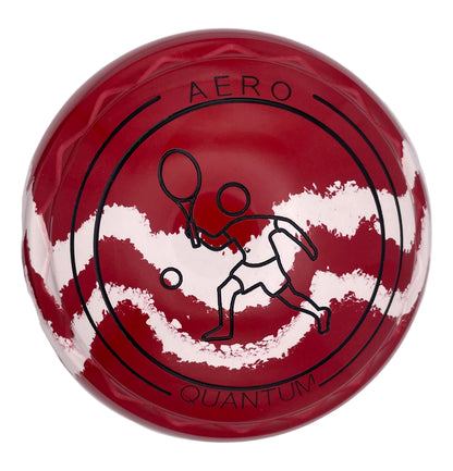 Aero Quantum 2H Solid Red - White Swirl Z-Scoop Tennis Emblem Front