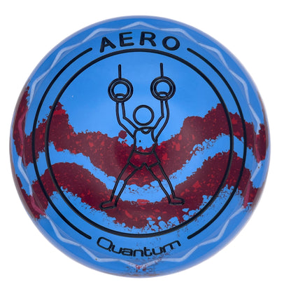 Aero Quantum 1H Solid Blue - Maroon Swirl Z-Scoop Gymnasts Emblem Front 