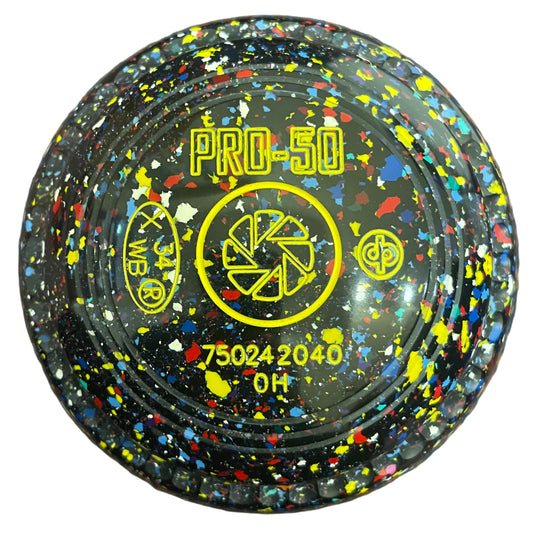 Drakes Pride Pro 50 0H Black Harlequin Geometric Emblem FRONT
