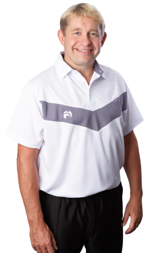 Henselite Victory Unisex Polo Available in White-Burgundy White- Grey and  White-Navy Blue
