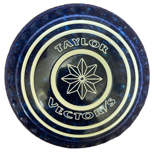 Blue and black bowl with 'Taylor Vector Vs' branding on a white background