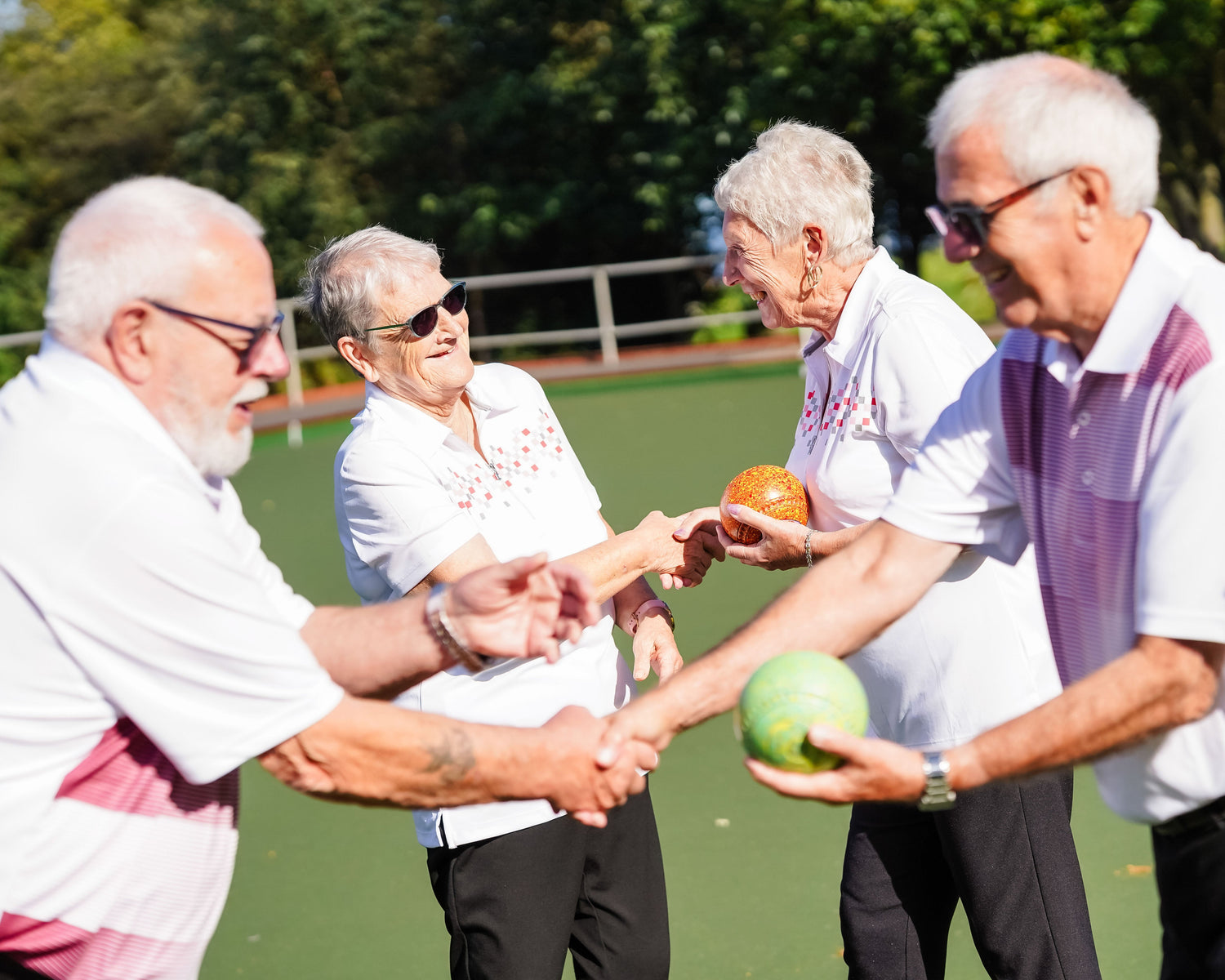 Outdoor Bowlers Handshake