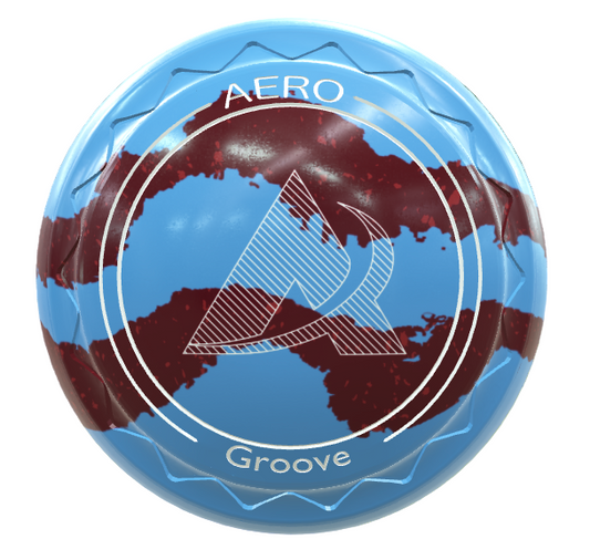 Aero Groove & Quantum Bowls in Sky Blue/Maroon Red Swirl with white paintwork 