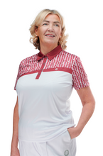 Load image into Gallery viewer, Drakes Pride Ladies Eden Blouse White - Maroon
